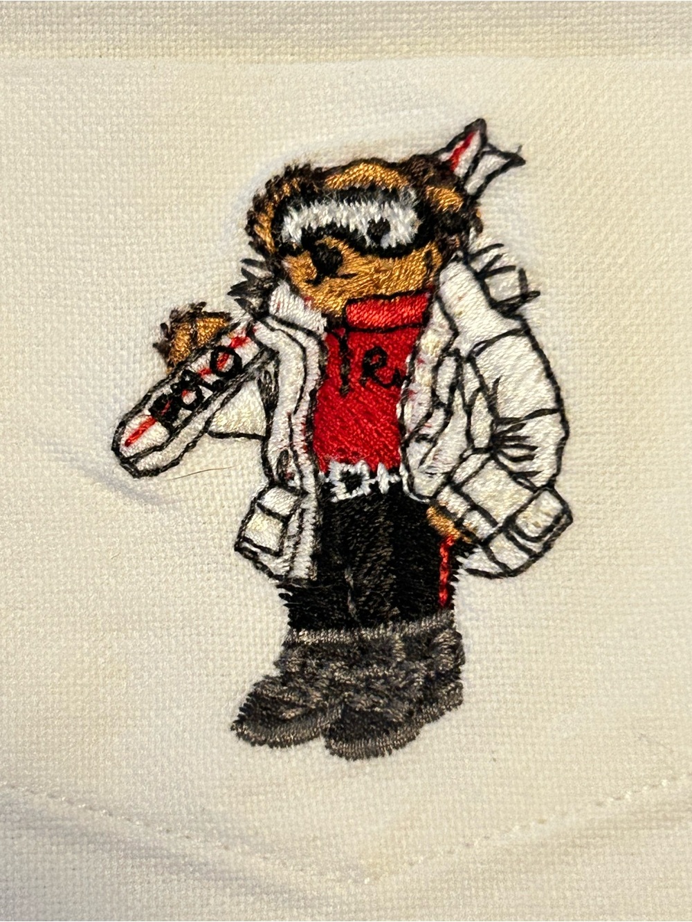Upcycled Ralph Lauren White Button-Down Shirt Embroidered Polo Bear Pocket Med - Picture 10 of 10